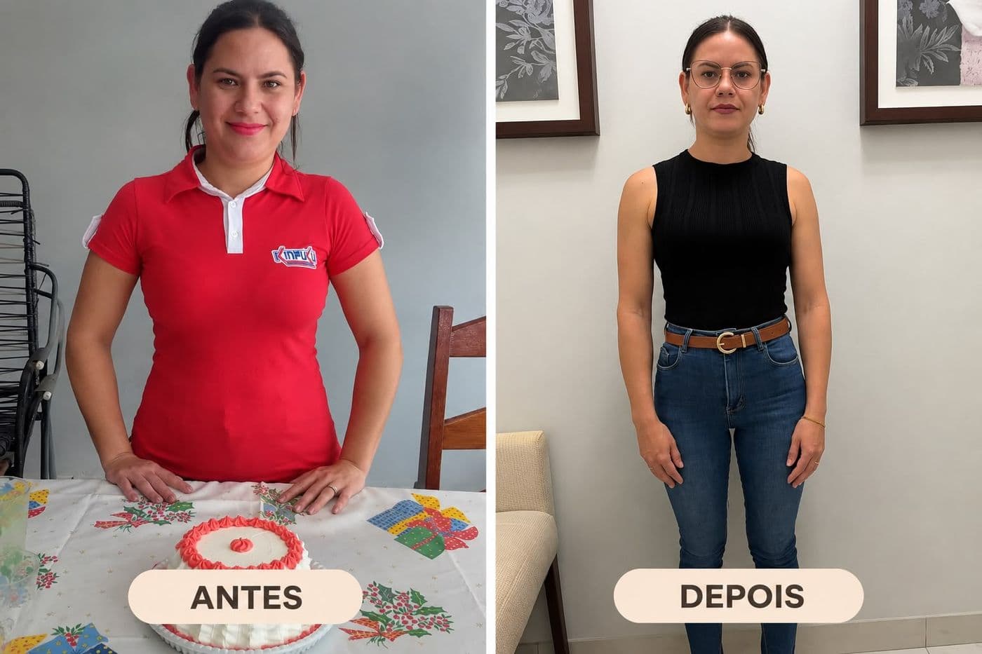Evolução de paciente acompanhado pelo Dr. Paullineli: antes e depois